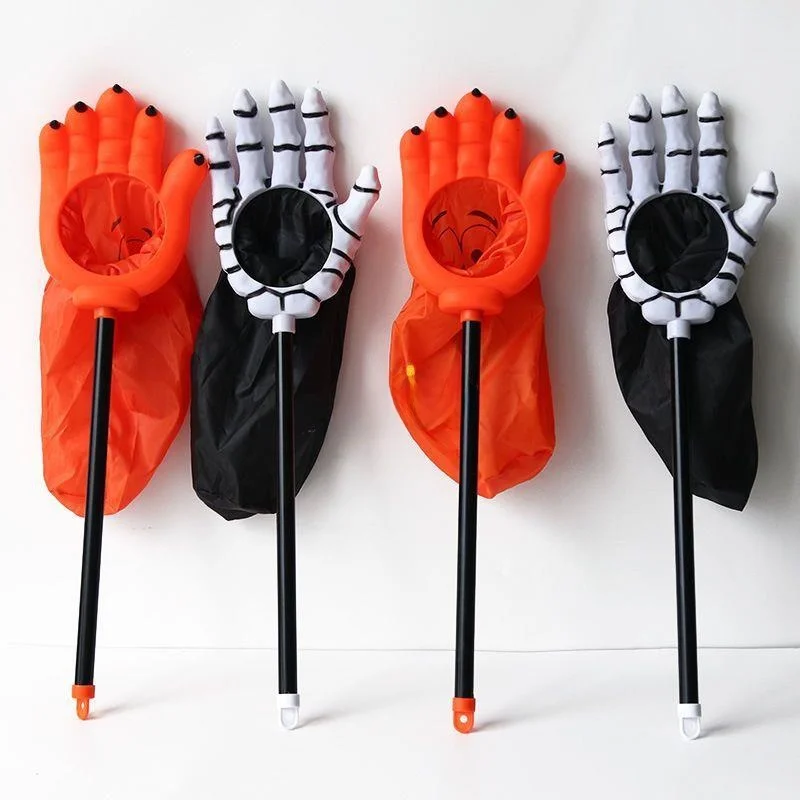 

loween Children's Tri-or-Treat Props Small Palm Skeleton Candy Bag Pumpkin Bag New 2026 Handmade Stage Costume Accories