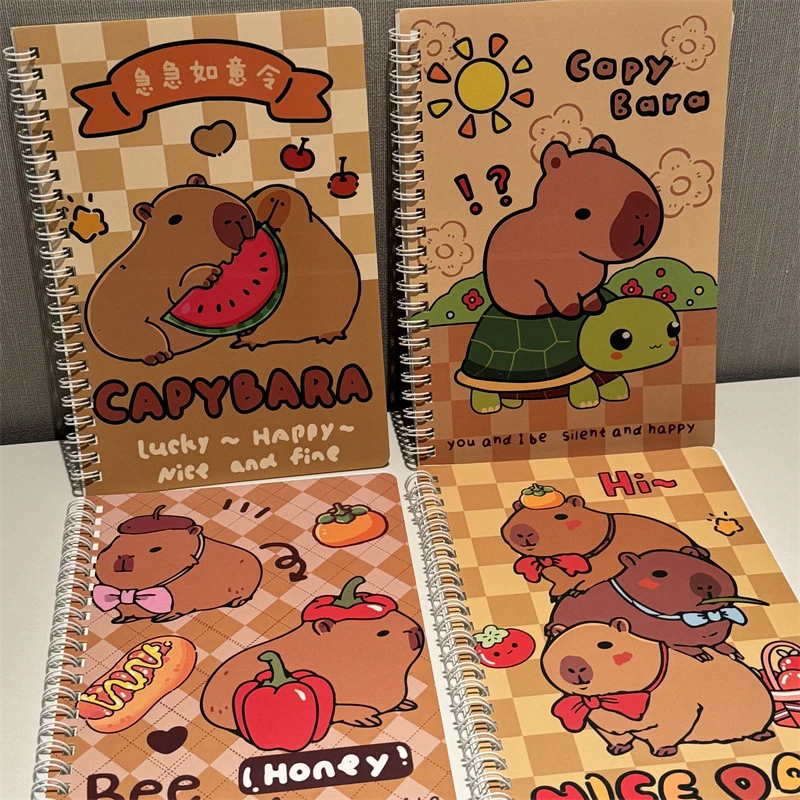 Lindo Capybara A5 bobina cuaderno libro de ejercicios Bloc de notas diario escuela suministros de papelería de aprendizaje volver a la escuela regalo para niños