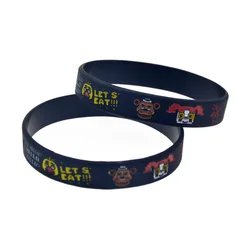 1 PC Let's eat Silicone Bracelet Anime Gift Wristband Black