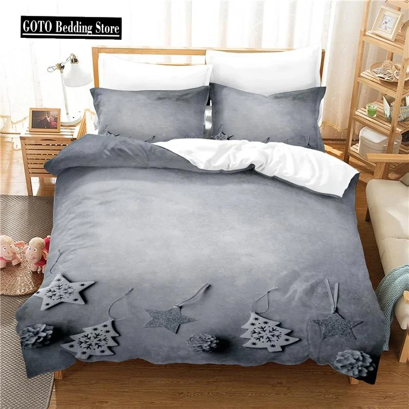 

Pillowcases +Duvet Cover Happy Christmas Bed Linens Bedding Set 100% Polyester Merry Christma Deer 2/3pcs Bed Cover Set 220x240