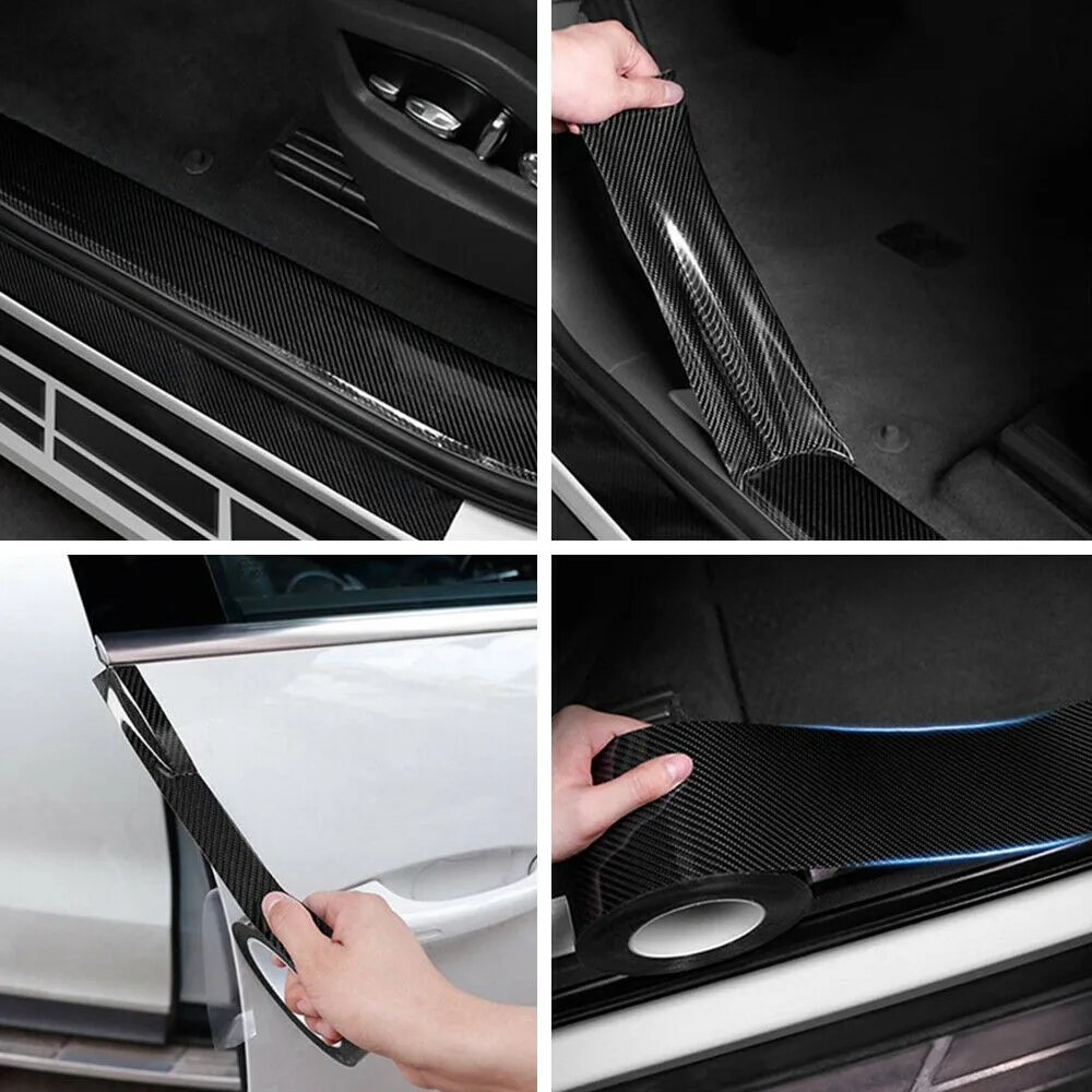 Stickers Carbon Fiber Vinyl Film Tape 10cm*3m Accessories Car Door Sill Scuff Flexible Protection Replacement New