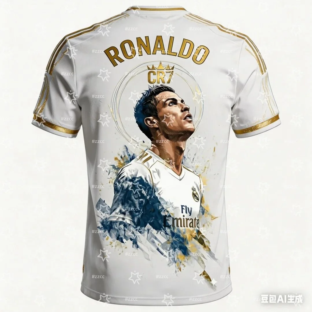 2026 Cristiano Ronaldo No. 7 Football Jersey Football Fan Gifts Summer Sports Men's T-Shirt Children's Clothing Tee Y2k Woman view 2