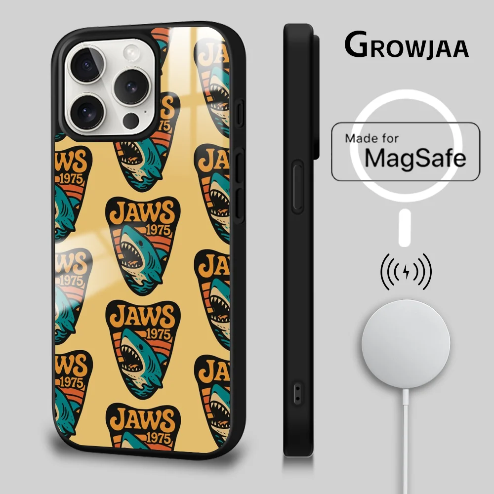 

Classic J-Jaws Phone Case Magnetic For iPhone 16 15 14 13 12 11 Pro Max Plus Mini Magsafe Wireless Charging Cover