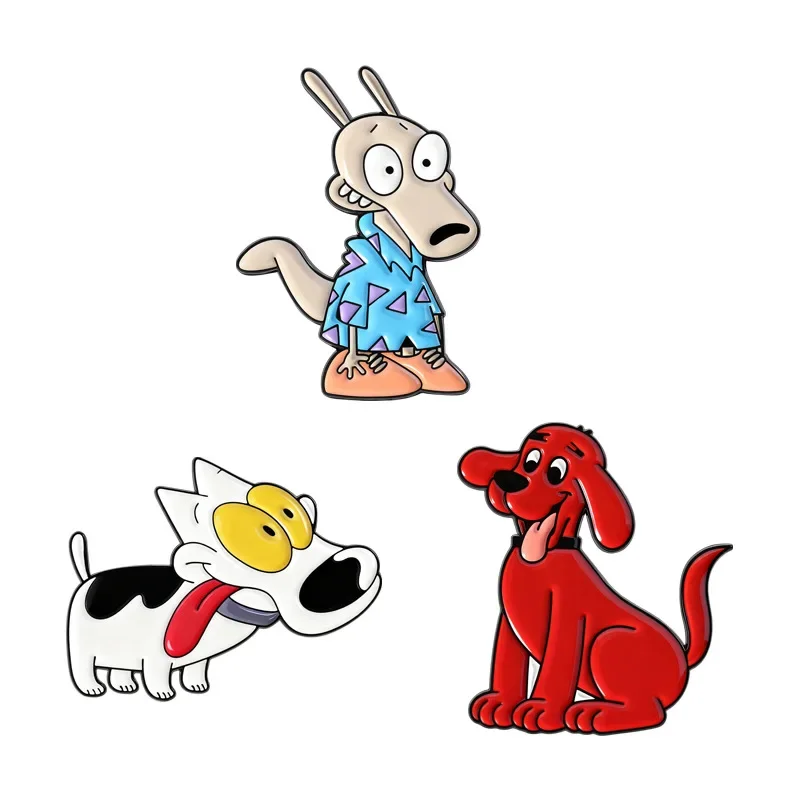 Pins Cartoon Creative Personality Brave Little Dog Hero Metal Badge Red Dog Cute Design Alloy Pin Accessory Brooches on Clothes