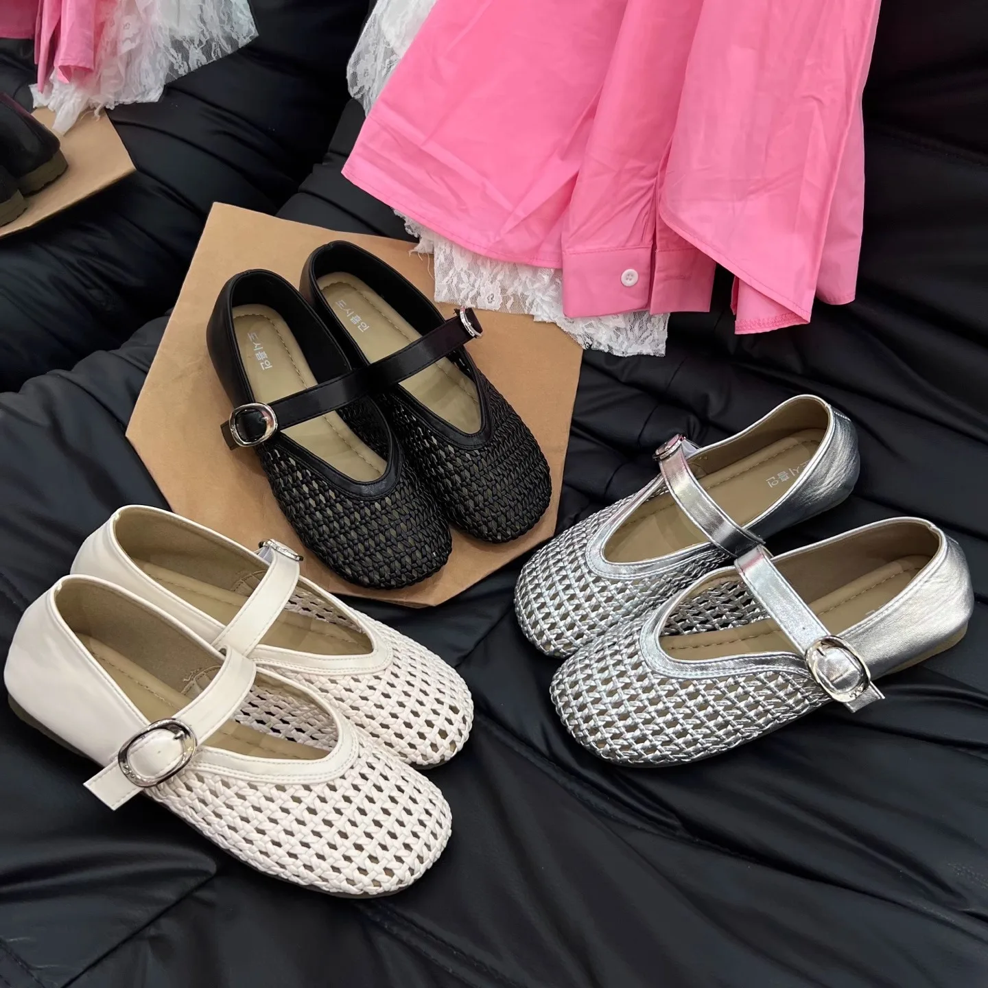 

Женские дышащие туфли Мэри Джейн из мягкой кожи в корейском стиле с открытым узлом и ремешками на плоской подошве, повседневные спортивные лоферы с круглым носком