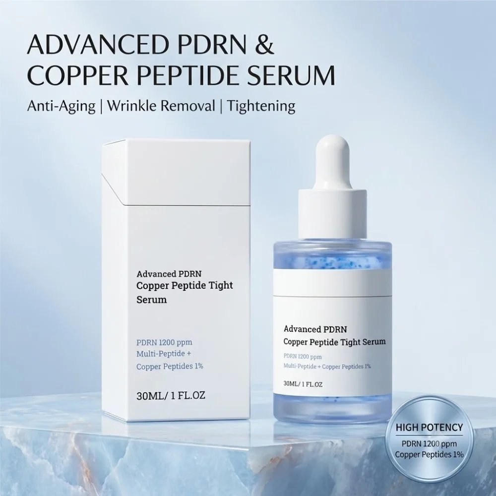 Copper Peptide Face Serum Anti Aging Wrinkle Removal PDRN Essence Skin Tightening Moisturizing Facial Serum 30ml Skin Care