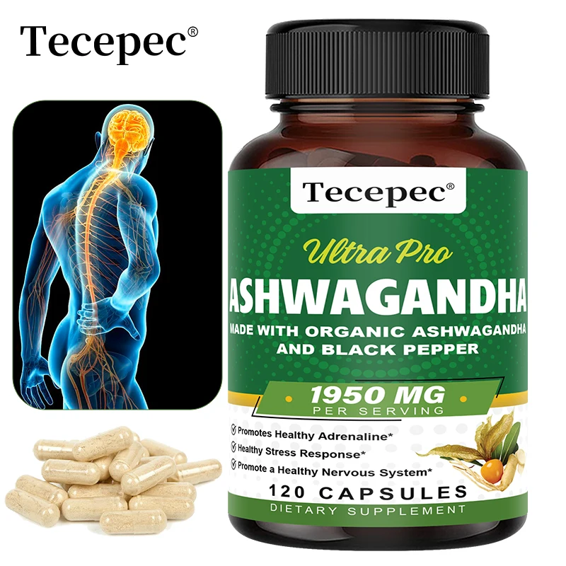 

Органические капсулы Ashwagandha — помогают стресс, повысить энергию, улучшить сон, успокаивает спокойствие и тело, способствует общую здоровье