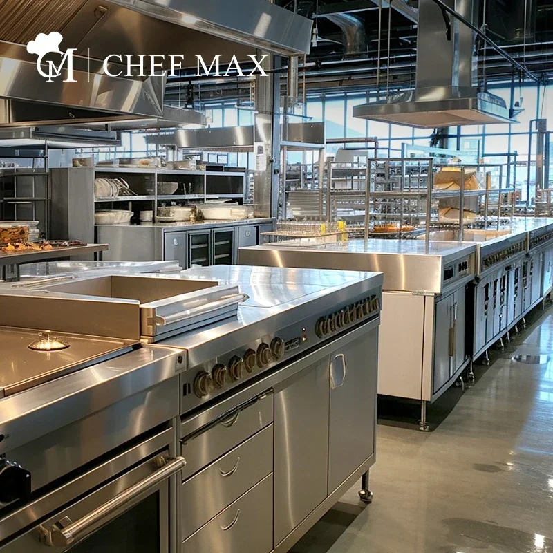 Chefmax Commercial One Stop Kitchen Solution Hotel Fast Food Restaurant Kitchen CAD Design معدات تقديم الطعام