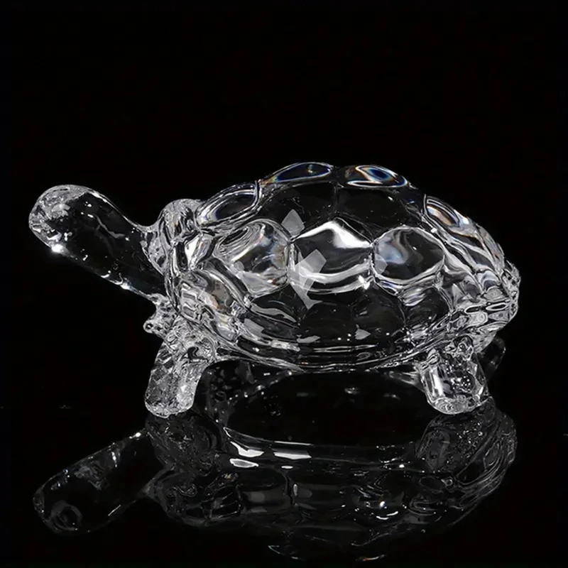 Chinese Fengshui Tortoise Crystal Glass Turtles Statue Fengshui Ornament Lucky Gift Fortune Adornment of Good Health