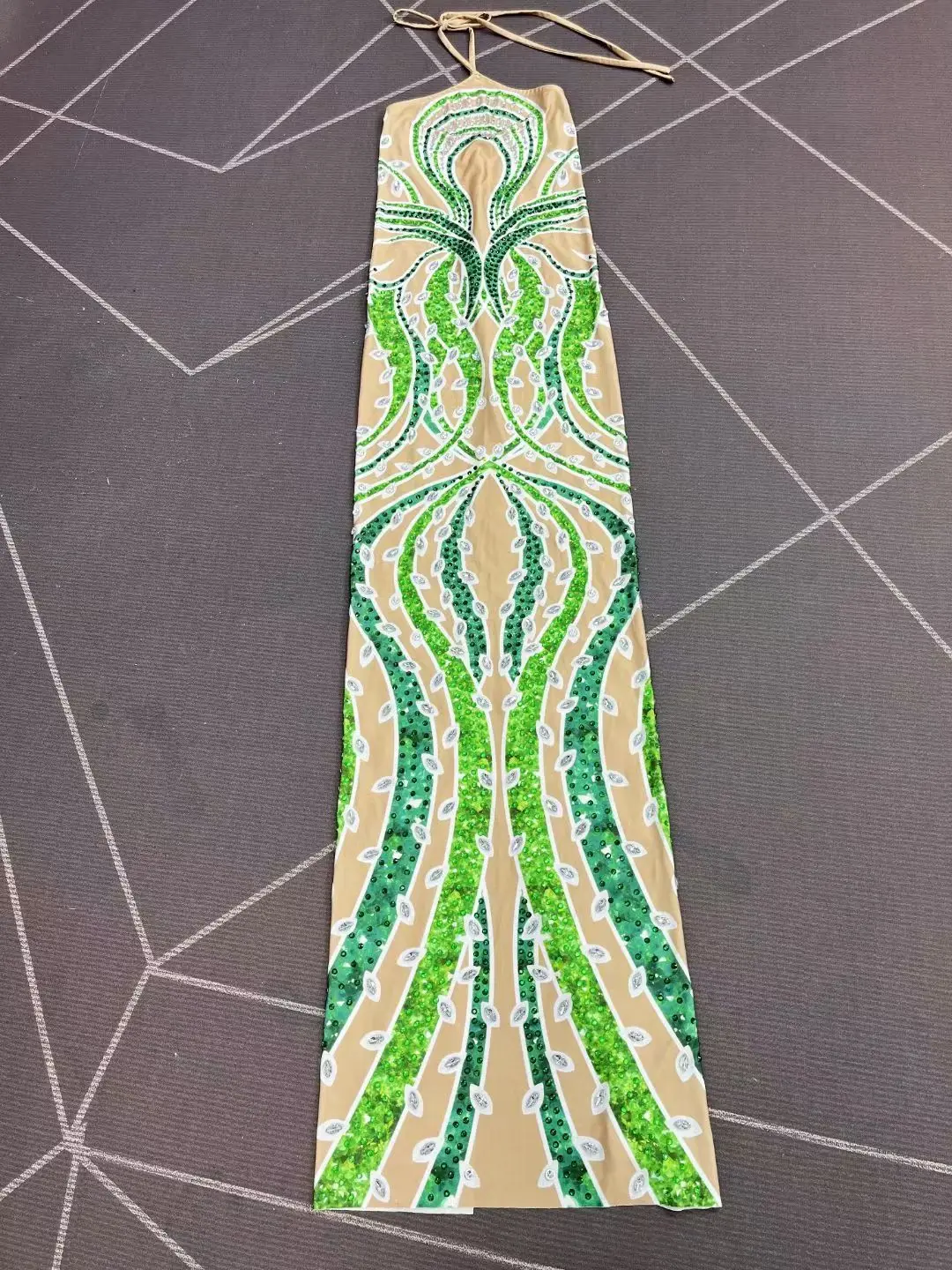 

Shuzhiye Elegant Women Evening Dress Sexy Hanging Neck Colorful Printed Dress Banquet Birthday Cocktail Hecoming Prom Dress