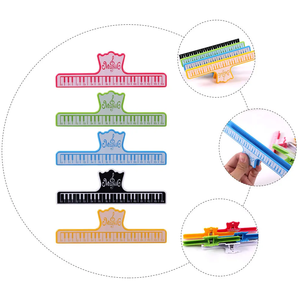 

5pcs Piano Book Clips High-Grade Plastic Sheet Clip For Windy Conditions Music Score Holder Musical Instrument Accessory
