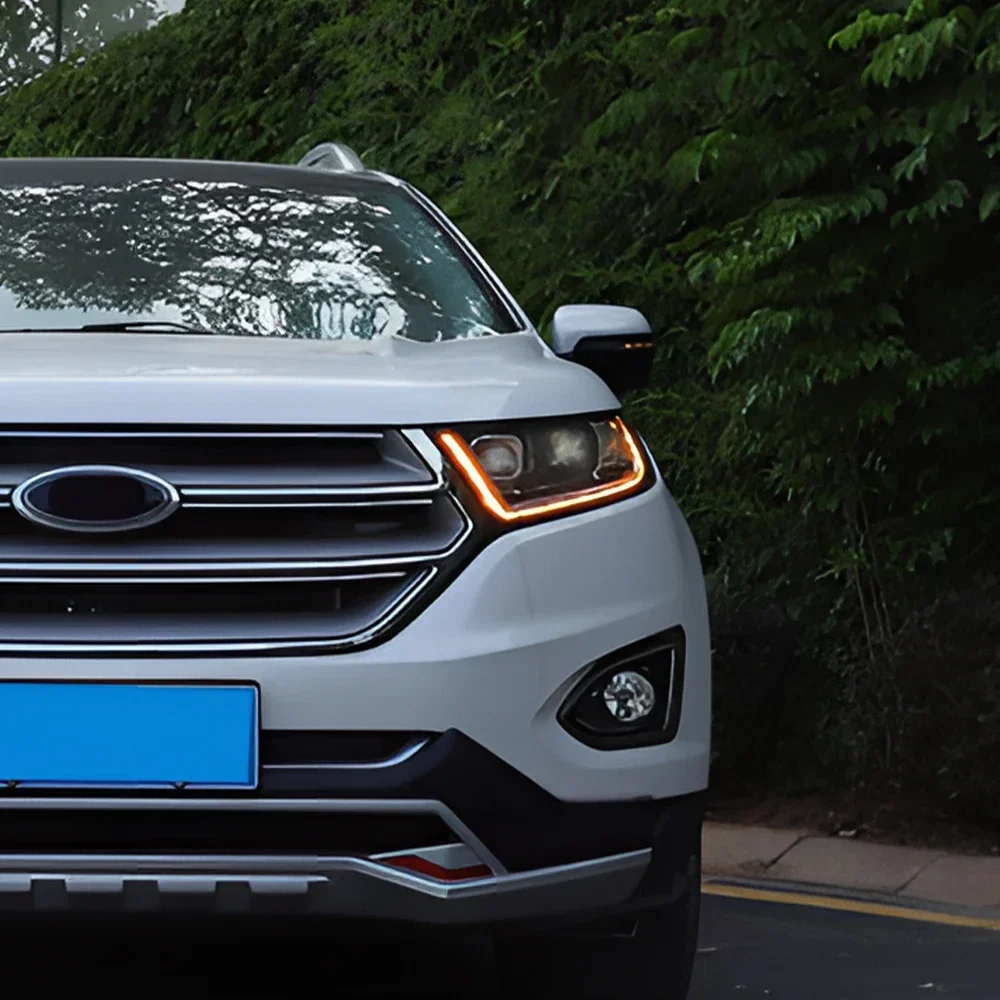 For Ford Edge 2015-2019 Automatic Headlights LED Front Light Assembly Upgrade High-Quality Dual Projector Lens Car Accessories