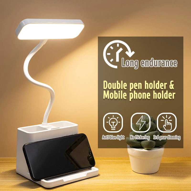 1Pcs USB Learning Dormitory Bedroom Bedside Reading Night Light LED Desk Lamp Eye Protection Desk College Student Nightlights