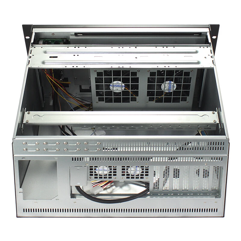 Industrial 6U Rackmount Server Case with ATX Support, Touch Screen VGA and Cooling Fan for CCTV Surveillance Systems