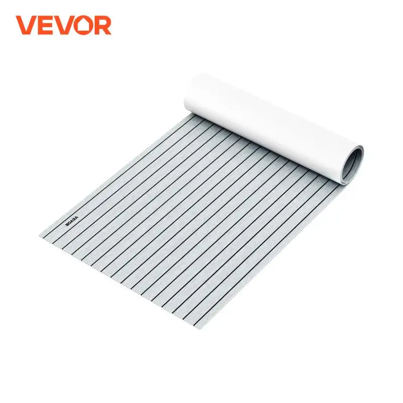 VEVOR 2380x900x5mm Boat Decking Sheet Non-Skid EVA Foam Faux Teak Decking Self-Adhesive Marine Yacht RV Swimming Flooring Pad