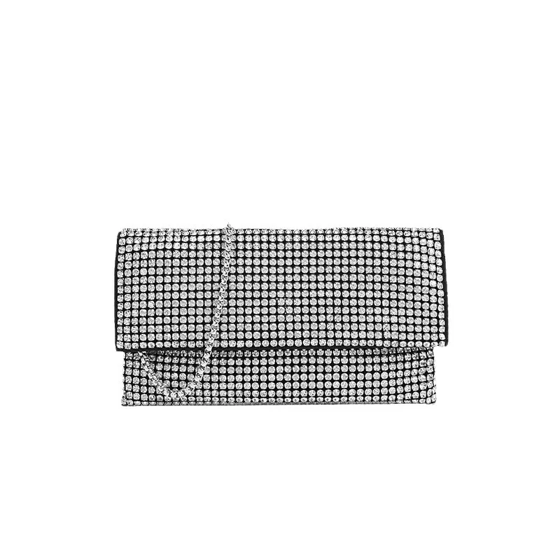 

Rhinestone Dinner Women's Bag Fashion Chain Diamond-encrusted Shoulder Messenger Mobile Phone Bag Luxury Evening Purse For Women