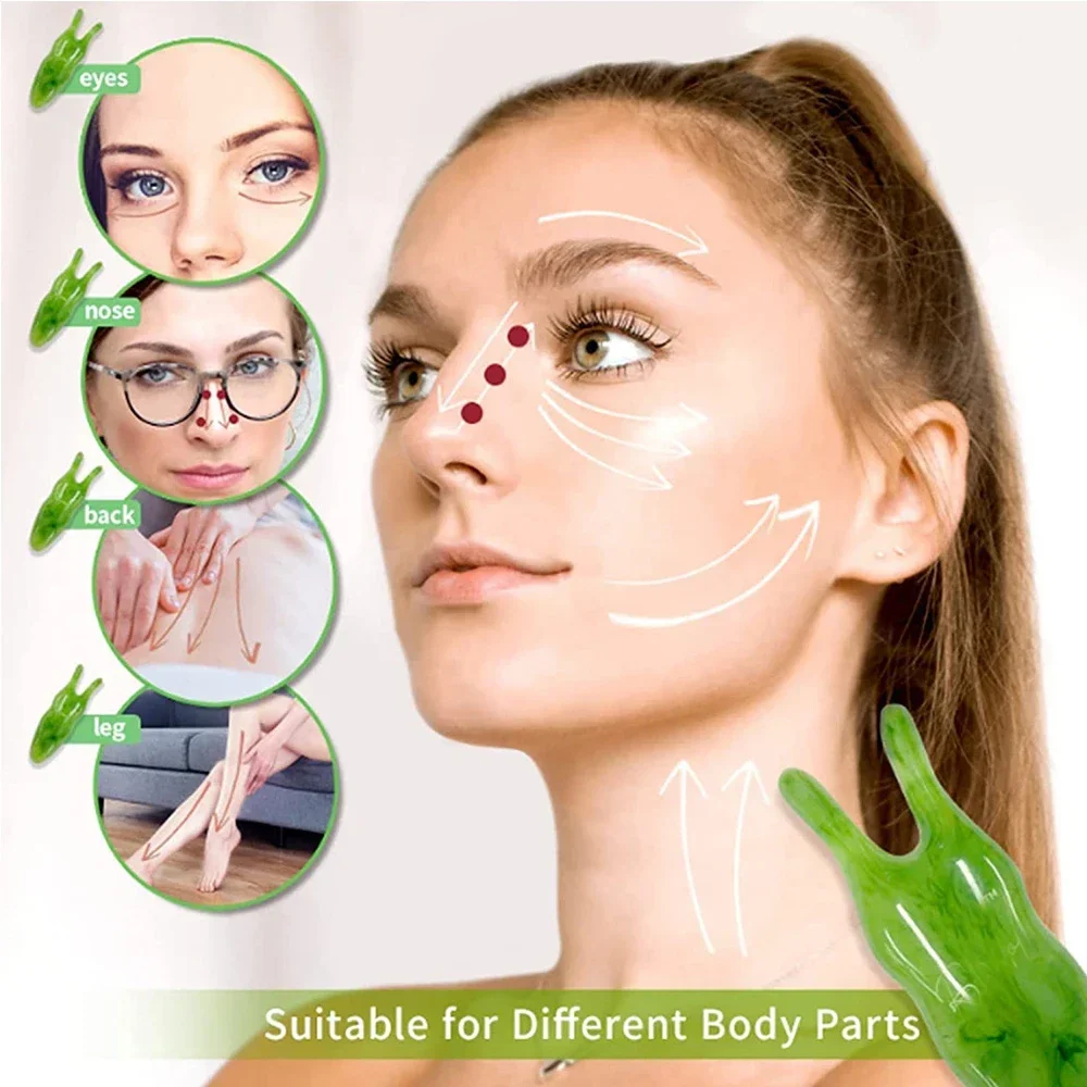 Resin Face Lifting Guasha Scraping Massage Roller Beauty Tool Anticellulite Plate Reduce Puffiness Nose Bridge Lift Up Massager