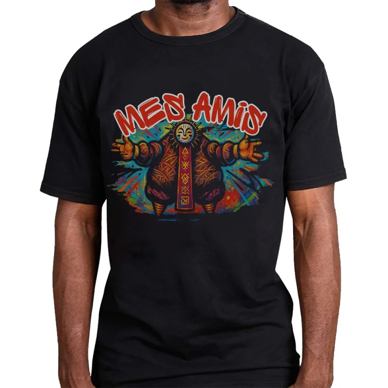 

Esquie Mes Amis Retro Expedition 33 Gift T shirt for RPG Gamers 0119 All size Tops Gustave Clair Obscur Graphic print Clothes