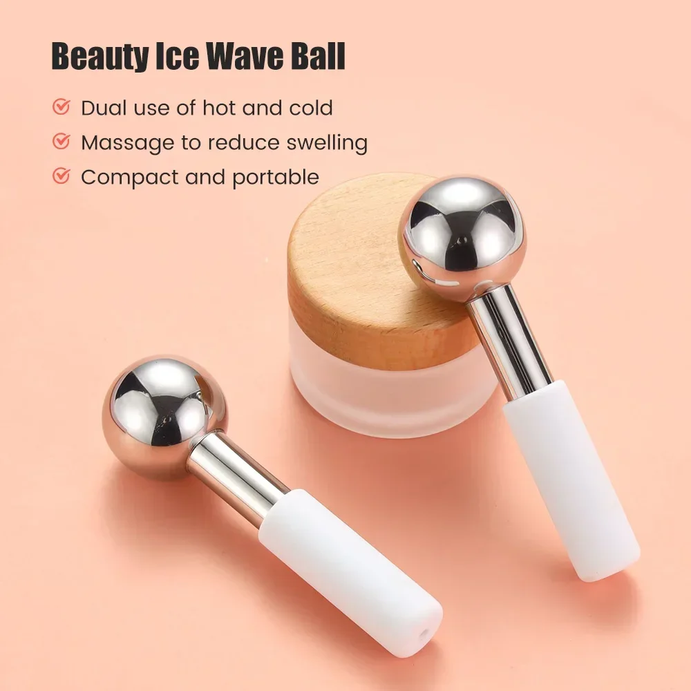 Face Cold Roller Ice Cooling Globe Massage Stick Stainless Steel Anti Wrinkle Reduce Swelling Massager Face Skin Tighten Care