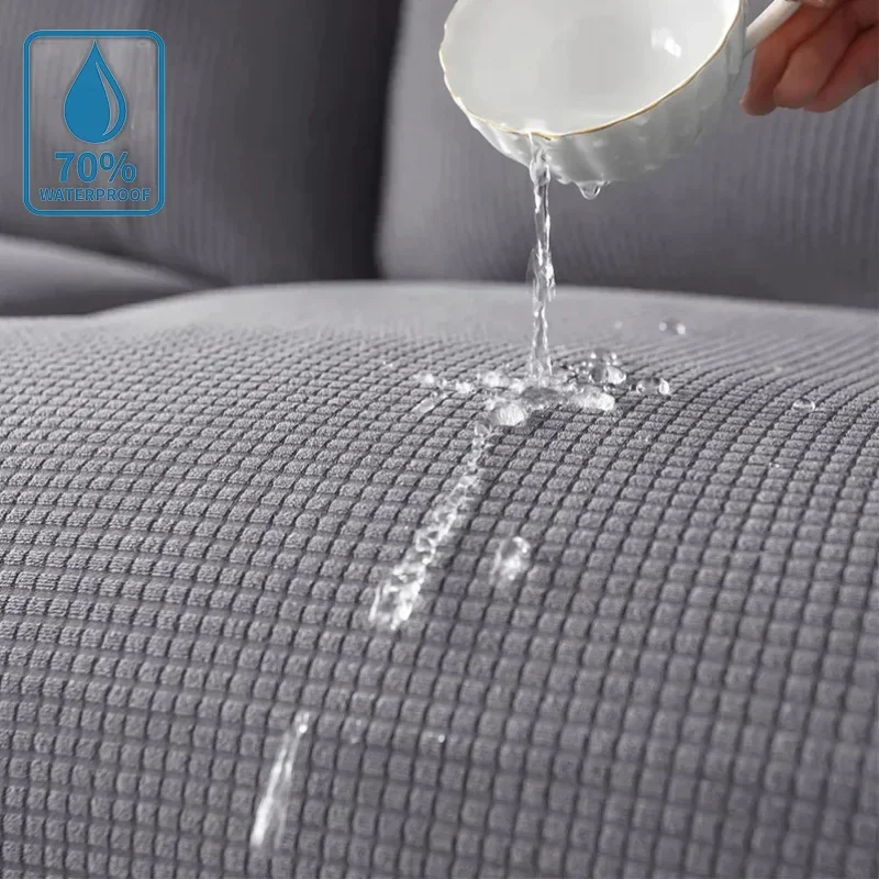 6pcs Waterproof Elasticity Chair Cover for Office Wholesale Jacquard Spandex Stretch Chair Cover Seater Case Kitchen Dining Room
