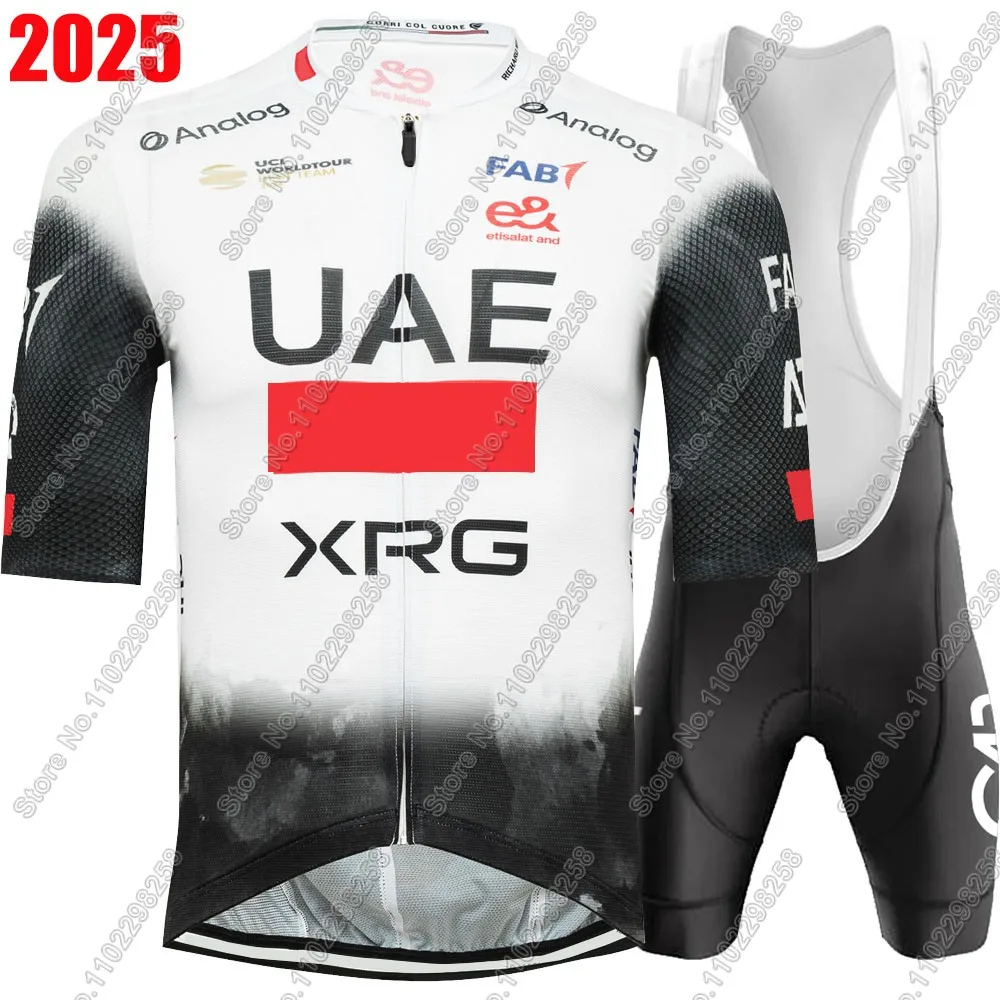 UAE Ciclismo Jersey e Bib Shorts Set, Road Bike Camisas, TDF rosa e branco Vestuário, Estola e Short Tour, UAE, 2024