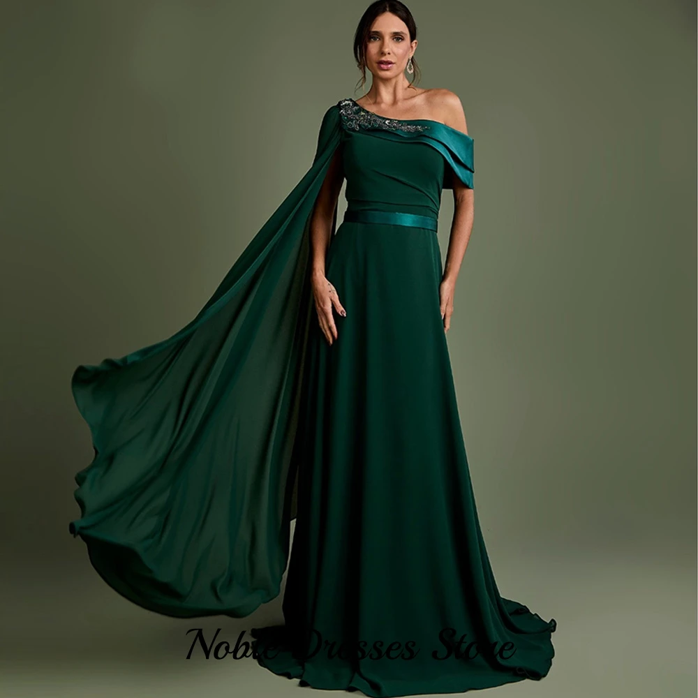 Exquisite Beading Evening Dress Customized Classic One Shoulder Sleeveless Celebrity Gowns Charming A-Line Jersey Party Dresses image 3