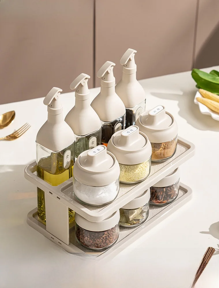 

Onlycook Kitchen Storage Set Glass Spice Jar Oil Bottle Combination Sed Condiment Box Ra Salt Pot Nordic Sle Square ape