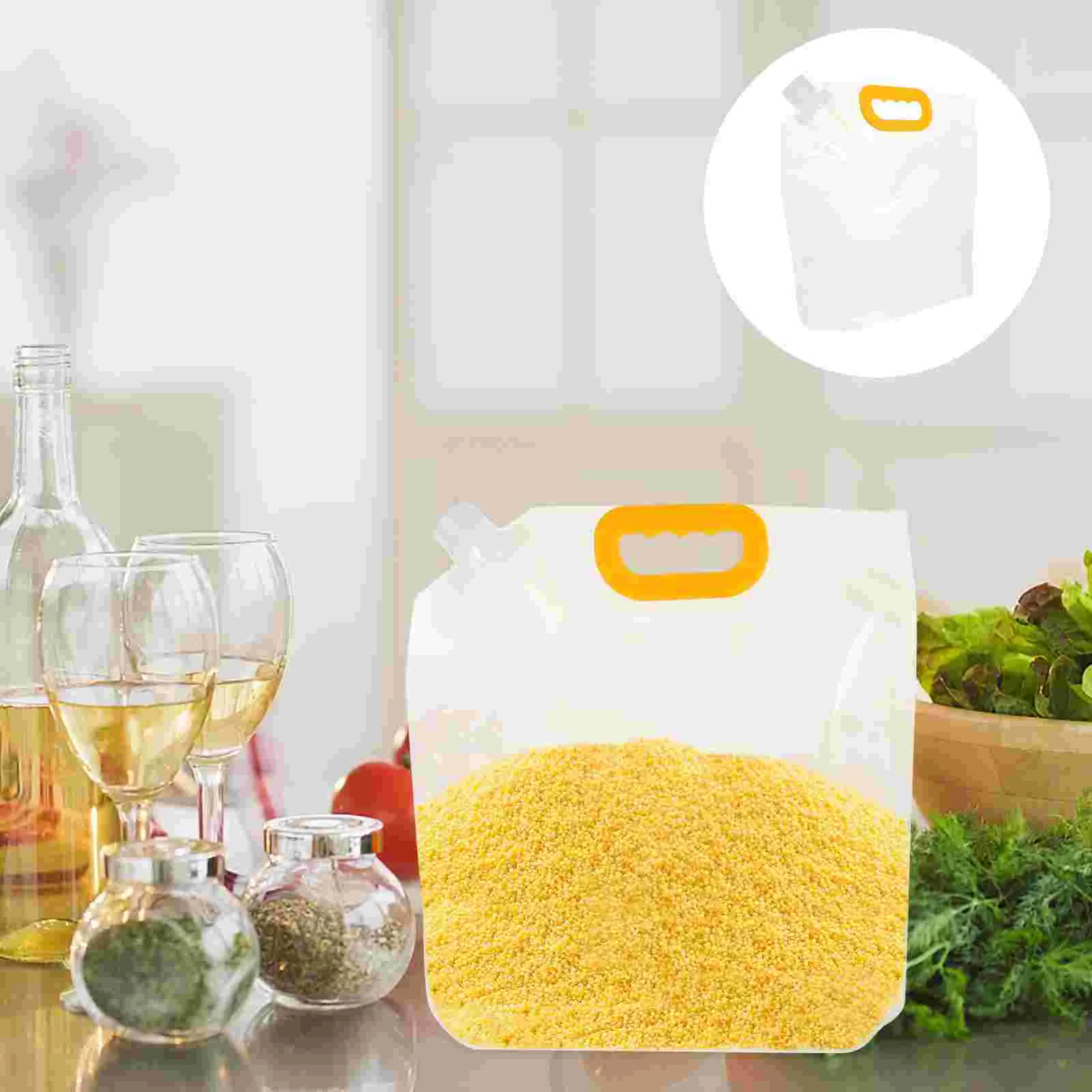 10 Pcs Transparent Grain Bag Package Bags Dried Food Storage Nozzle Pouch Dry Pape Tea Reusable Snack