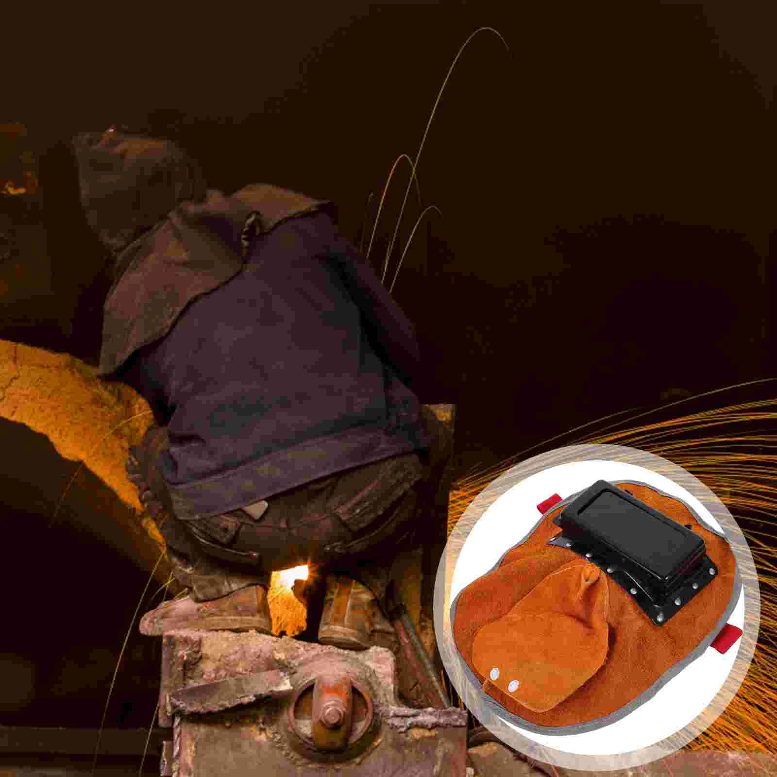 1PCS Fully Automatic Up Lens Welding Protective Mask High Temp Resistant Headgear Adjustable Hood Face