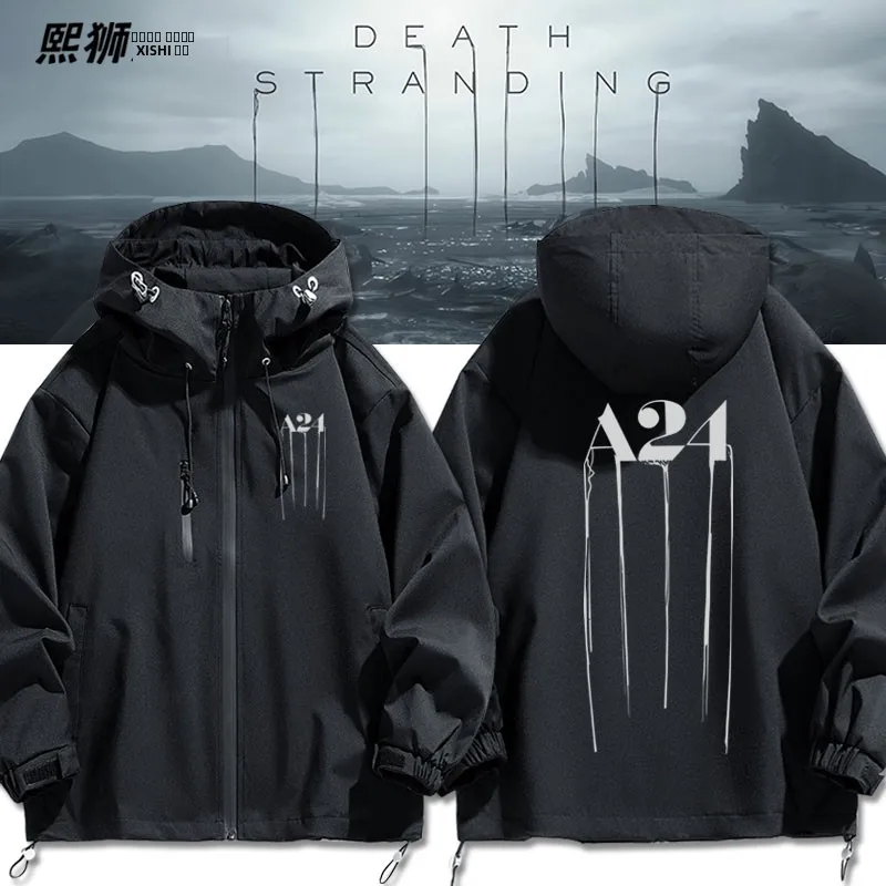 

Death Stranding A24 Jaet Windproof Modern Sle Polyester Fiber Long Sve Zipper Closure Hooded Coat for Men And Women