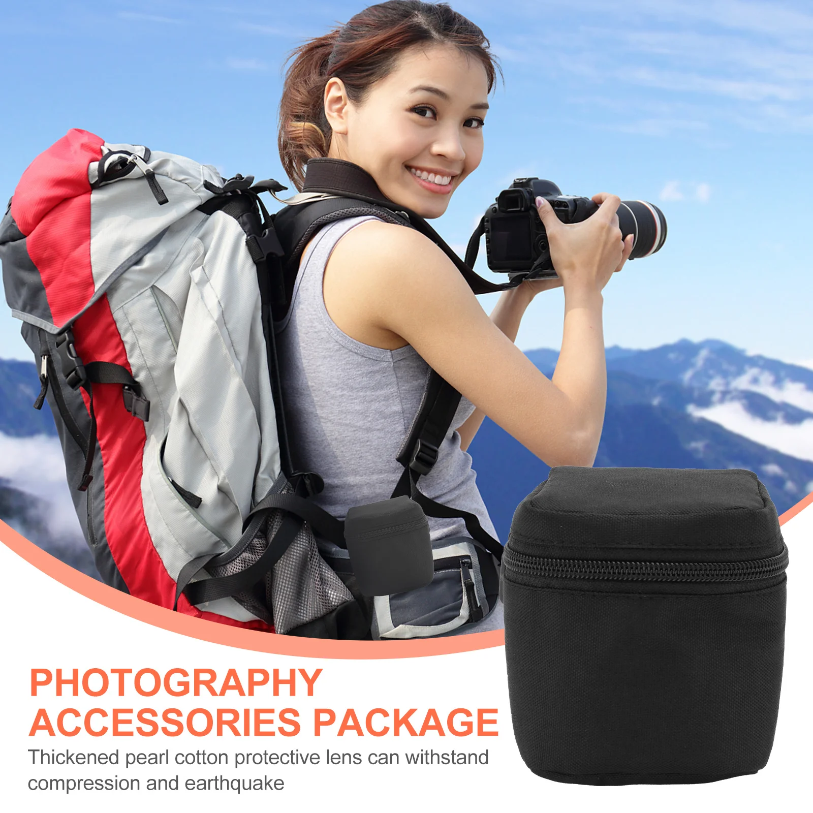 

1Pcs Small Lens Bag Waterproof Portable Camera Storage Bag Compact Shockproof Photography Accessory Camera Pouch Outdoor Travel