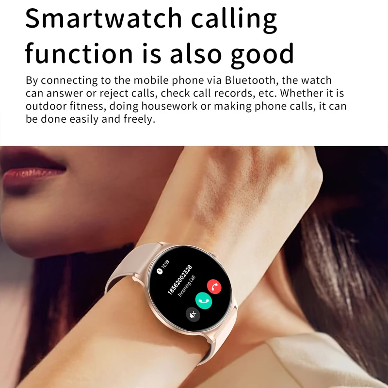 Smartwatch Huawei Xiaomi Nowy Ultracienki Damski Z Zawsze Włączonym Ekranem Wyświetlający Godziny, Sportowa Opaska Bluetooth Do Rozmów, Modny Smartwatch