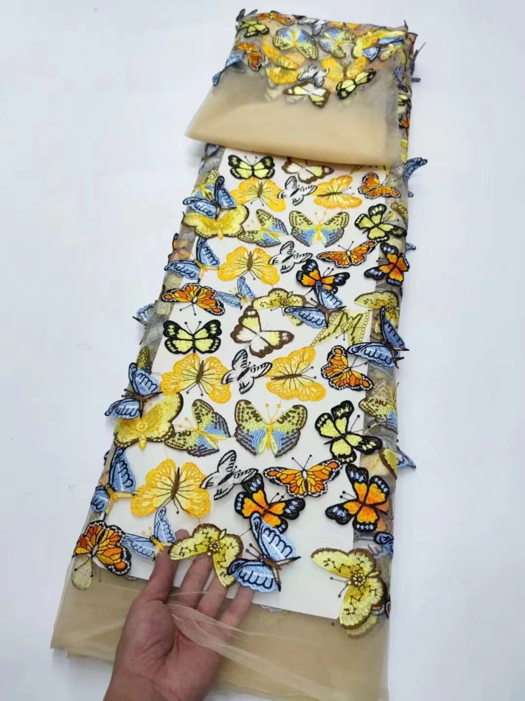 

African Tulle Lace Fabric 5Yards Nigerian Lace Fabric Net French Sequins Lace Fabric for Sew Dress Wedding NYY6242