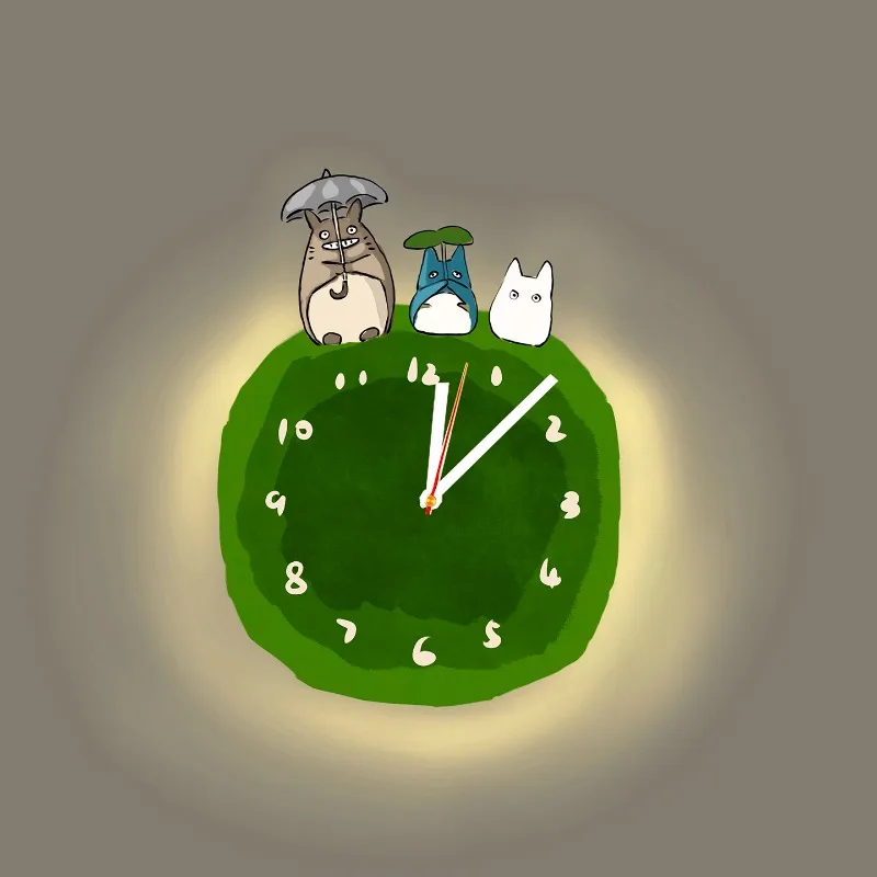 ساعة حائط إبداعية على الطراز الياباني كارتونية لطيفة راقية ساعة حائط طازجة على طراز الغابة ديكور منزلي إبداعي تحيف كبيره للمنزل FYWC