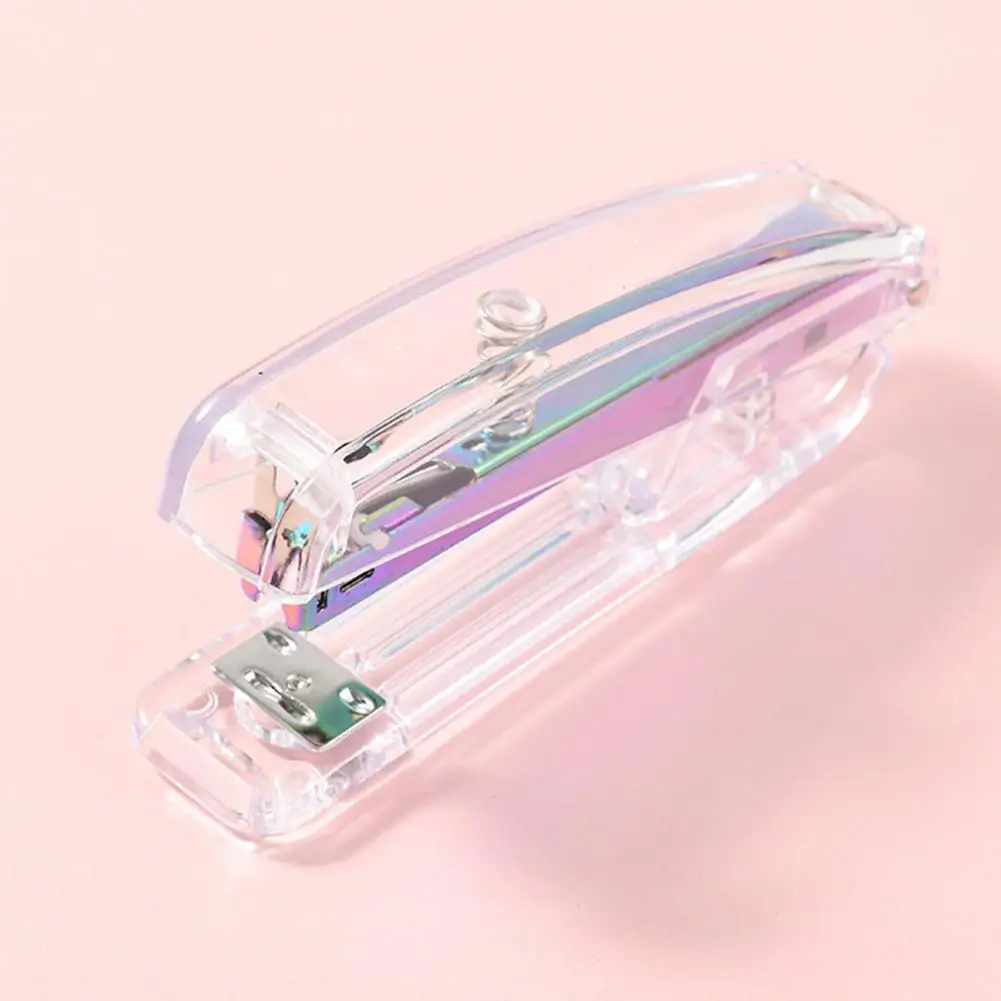 High-capacity Stapler Heavy Duty Transparent Desktop Stapler with Anti-slip Base Labor-saving One-finger Stapler for School