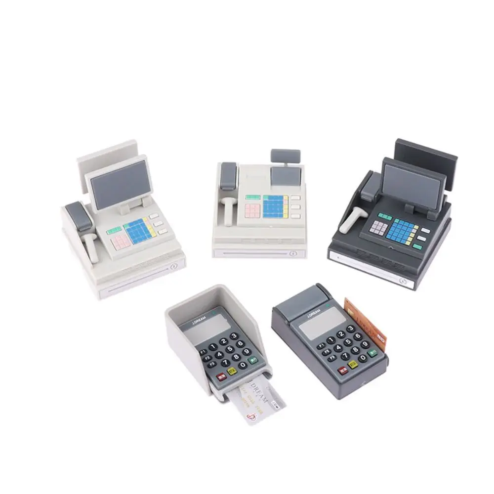 1:6/1:12 Scale Dollhouse POS Machine Playing House DIY Miniature Cash Register Photo Props Scene Making Doll Supermarket Cashier