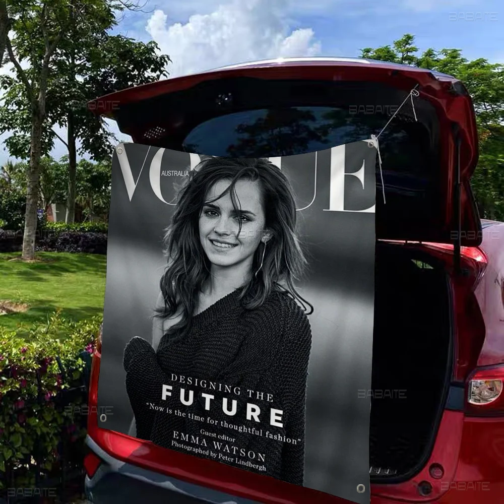 الممثلة E-Emma Watsons DIY العلم لمجموعة الأسرة صور غرفة المعيشة ديكور المنزل النوم جدار ديكور فني راية