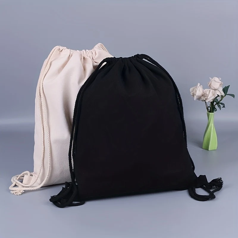Cotton Drawstring Storage Bag White Canvas Bags for Candy Gift Package Pouch Reusable Home Sundries Organize Dustproof Sacks