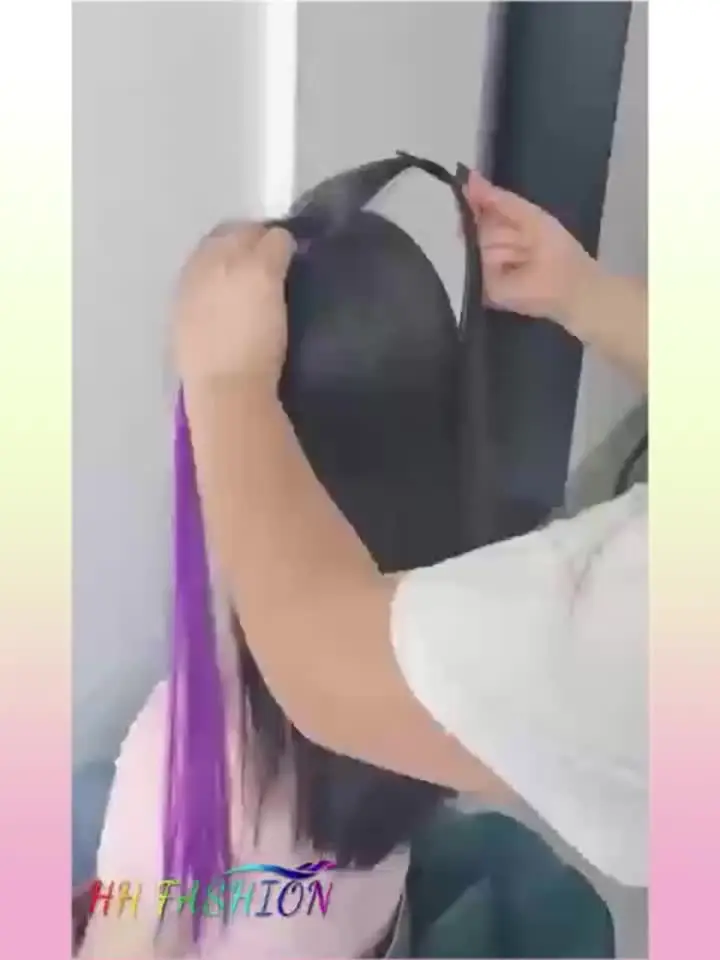 12 Pezzi/Lotto Extension per Capelli con Clip Multicolore, Capelli Sintetici da 22 Pollici, Ciocche Arcobaleno per Ragazze, Donne e Bambini
