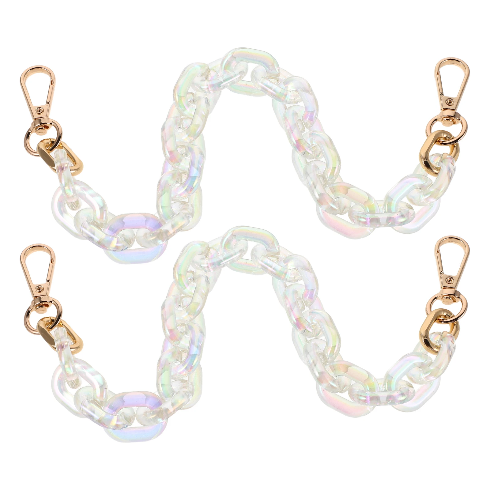 

2pcs Acrylic Purse Chain Strap Shiny Decorative Bag Replacement Shoulder Crossbody Strap For Women'S Handbags Clutch Diy