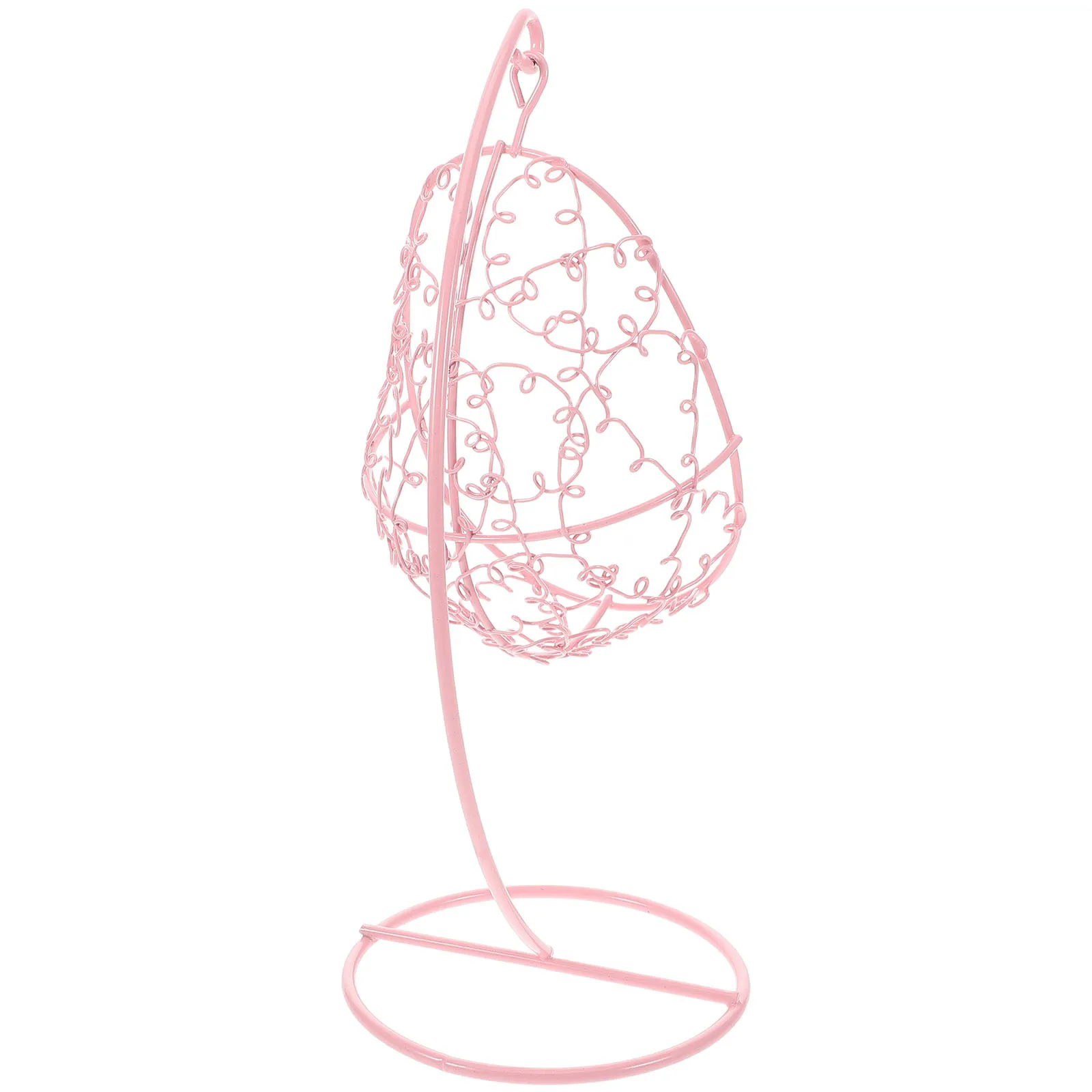 Cadeira de balanço de metal em miniatura, rede suspensa para jardim, sala interna, compacta, fofa, decoração de móveis, cadeira de rede suspensa