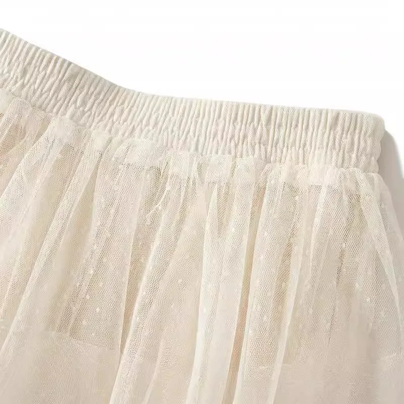 Women's High Waisted Slimming Sand Cake Skirt, Half Skirt, High-End Feeling Gauze, Long Skirt,  ,summer 2026 Hundred fold skirt