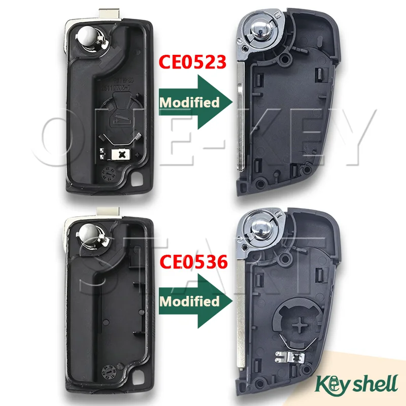 Modified Car Remote Key Shell For Peugeot 207 206 307 308 407 208 306 107 406 807 For Citroen C2 C3 C4 C5 C6 C8【ONE-KEY START】