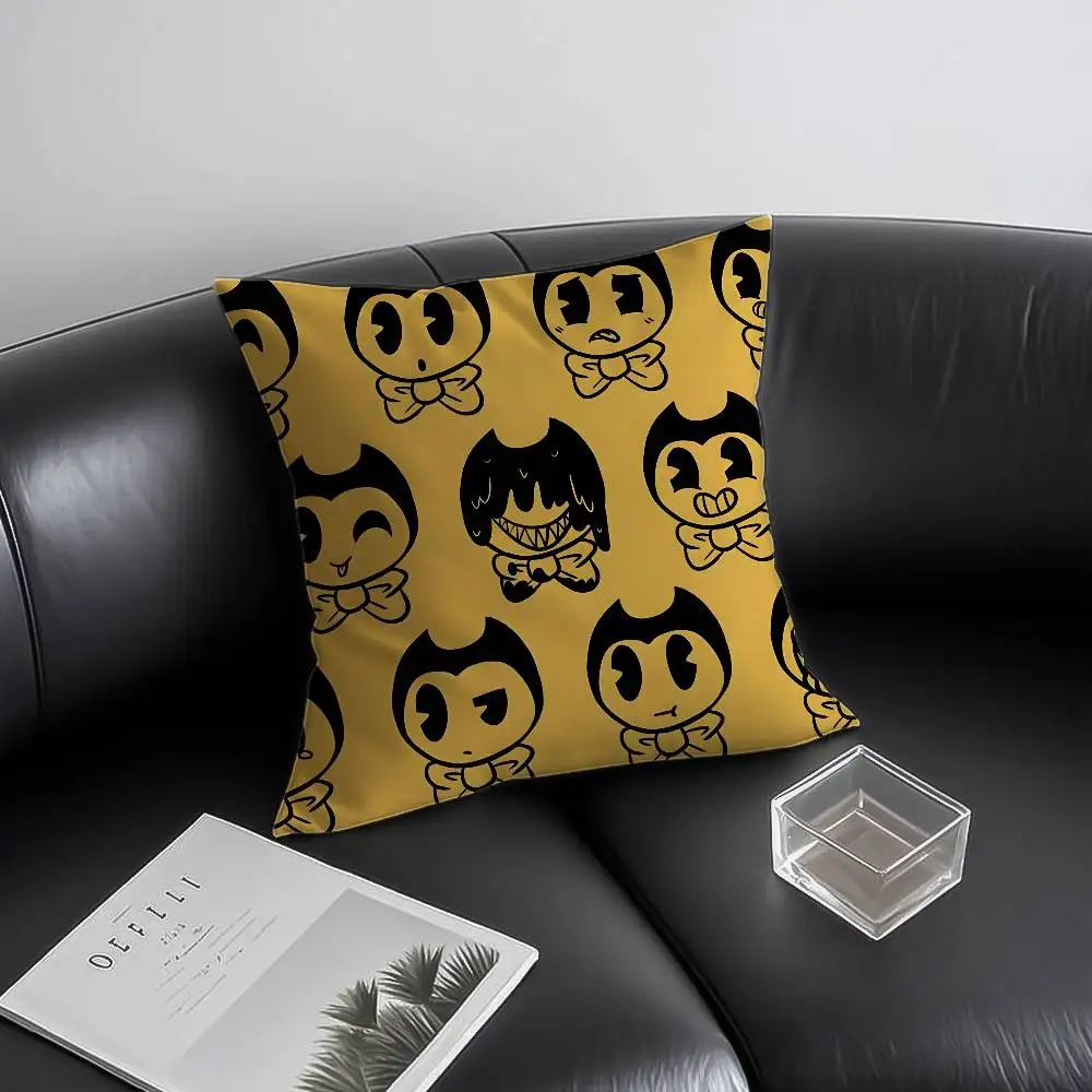 غطاء وسادة B-Bendy and the Ink Machine وسرير أريكة بسحاب غير مرئي مضاد للغبار