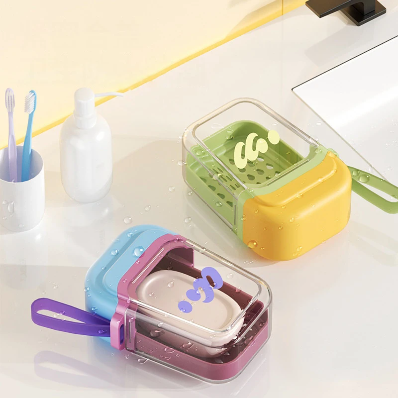 Neue Tragbare Seife Box Reise Mini Seife Box Versiegelt Ablauf Mit Deckel Seife Box Transparent Licht Luxus High-end