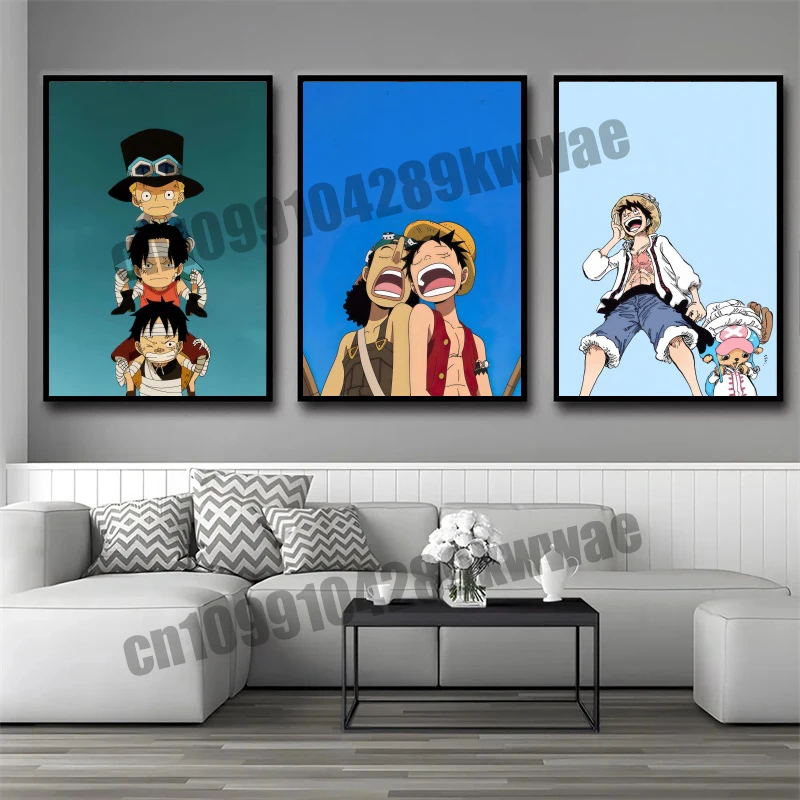 

Anime One Piece Poster Printing Cartoon Canvas Painting Family Living Room Bedroom Entrance Bar Cafe Art Painting Decoration