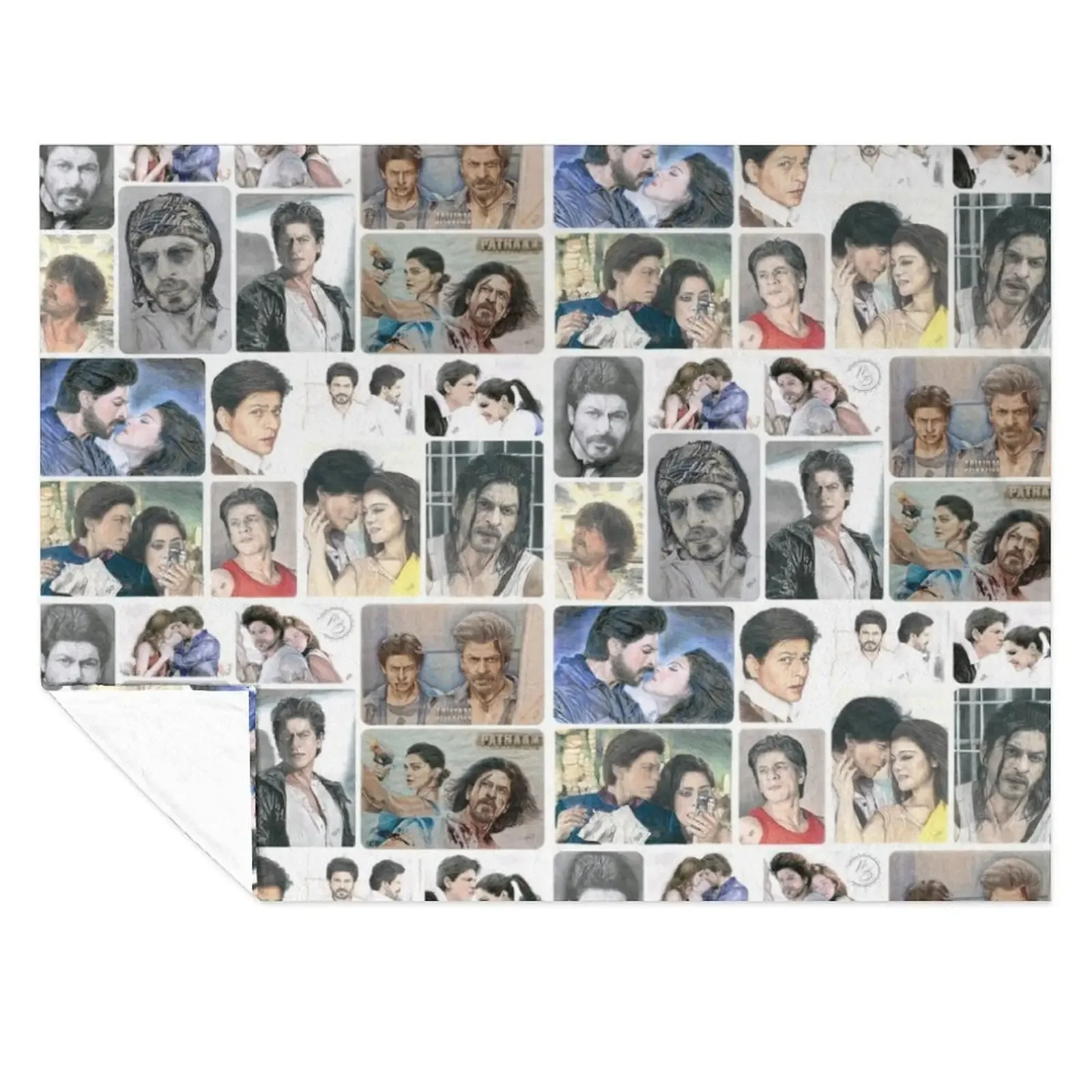

SRK Collage 2.0 hand painted Throw Blanket for babies Giant Sofa Soft Big Loose Blankets
