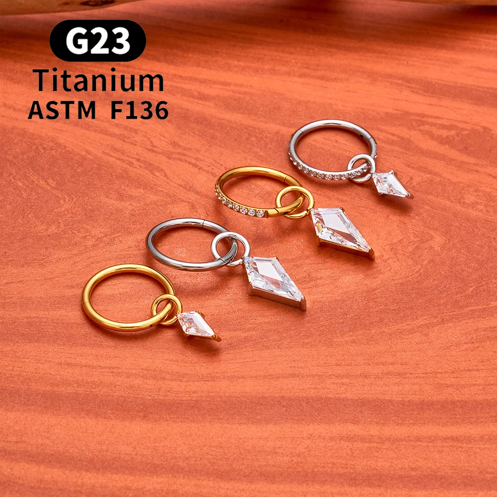 ASTM F136 Titan Birnenherz Kite CZ Drape Rook Ohrring 16G Clicker Hoop Knorpel Tragus Conch Lobe Helix Piercing Schmuck – Detail 7