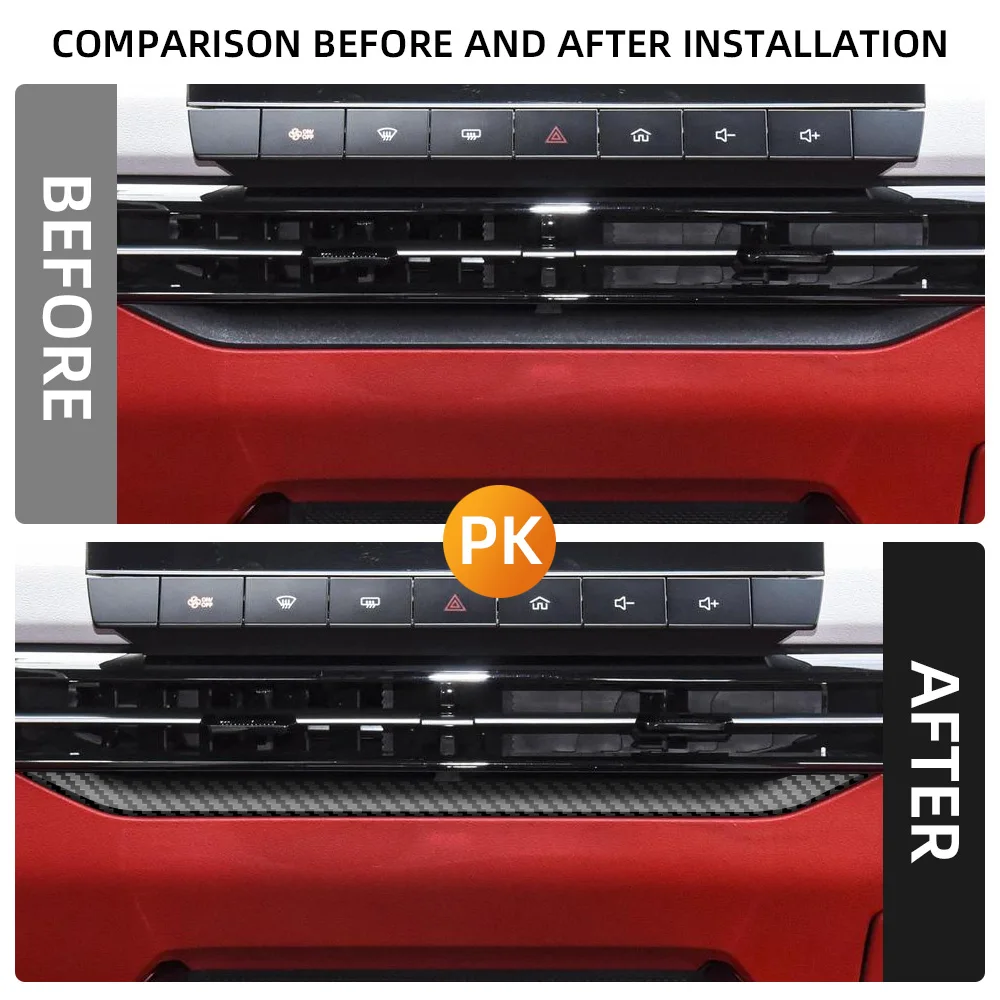 Carbon Fiber Trim for MG4 MG 4 MULAN EV 2022 -2024 Car Inner AC Panel Trim Sticker Acc.