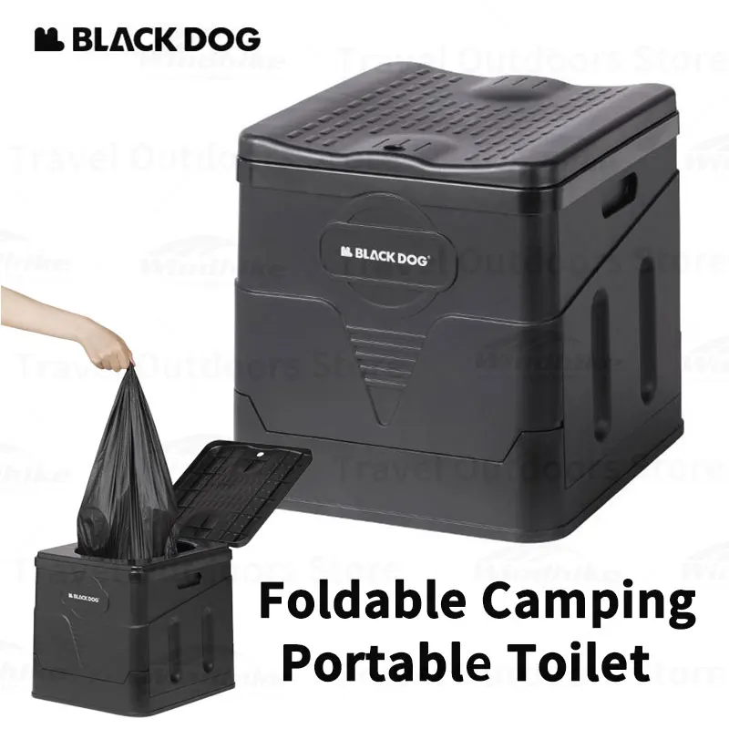 Naturehike BLACKDOG Foldable Camping Portable Toilet Outdoor Equipments Mobile Toilet for Travel Plastic Storage Box Trash Can